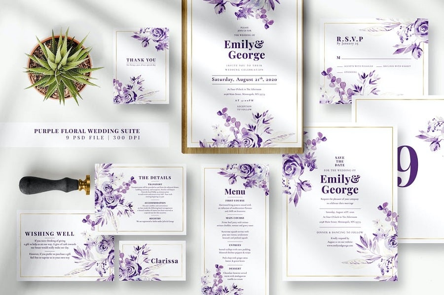 Purple Floral Wedding Suite