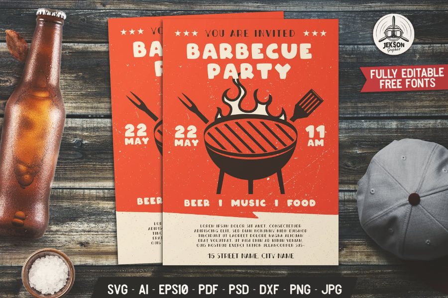 Summer BBQ Poster Template