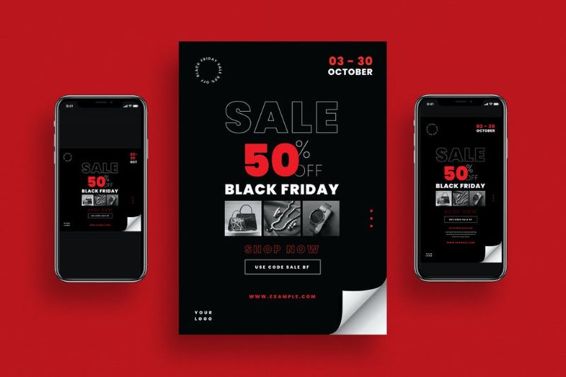 Black Friday Sale Flyer Social Media vynetta