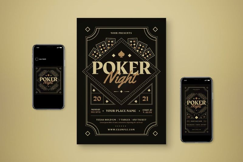 Poker Flyer Set black