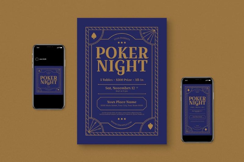 Poker Night Flyer Set