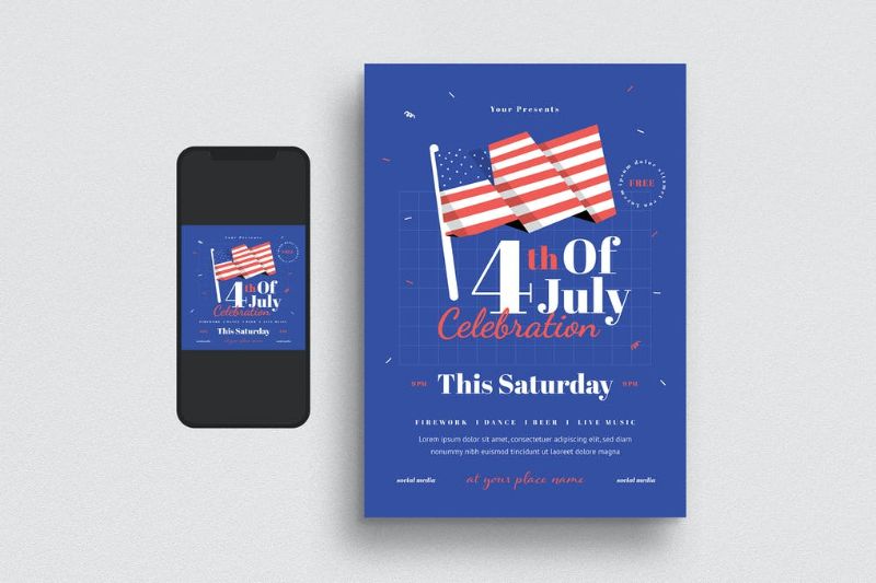 4th July Celebration Flyer Set