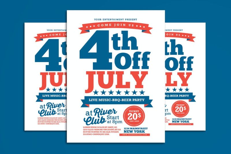 4th Of July Flyer blue
