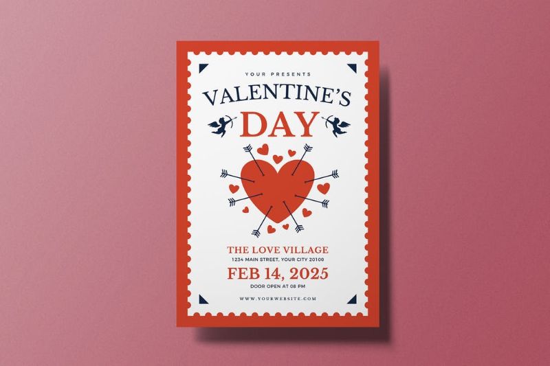 Valentine's Day Flyer hearts