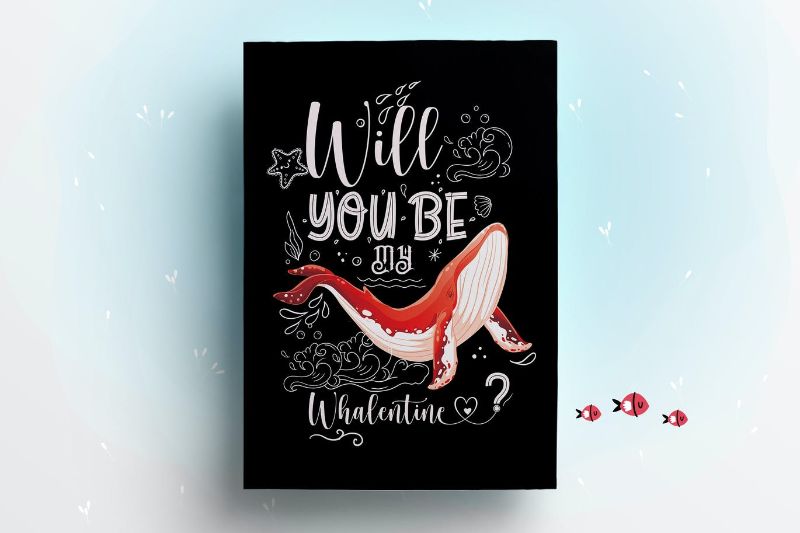 Valentine's Day Poster whale