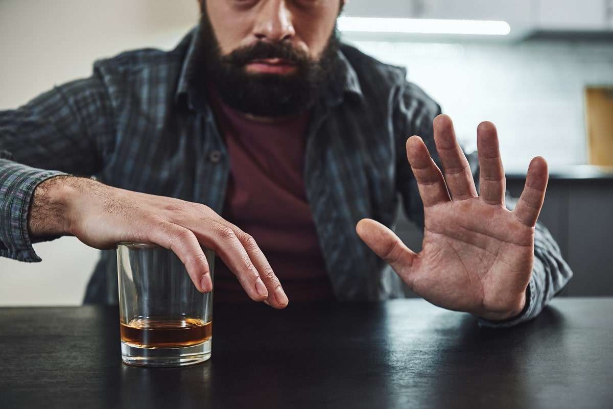 Man Declining Alcohol